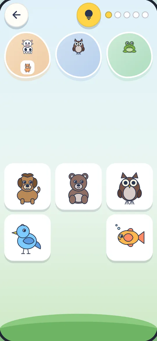 Sorting animals into matching groups